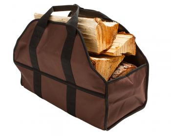 Premium Firewood Log Carrier - Wood Tote (Dark Brown) by SC Lifestyle